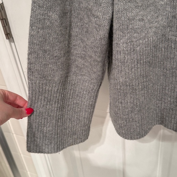 360 Cashmere Sweater Crewneck Oversize Ribbed Grey Loose Fit - Picture 9 of 10